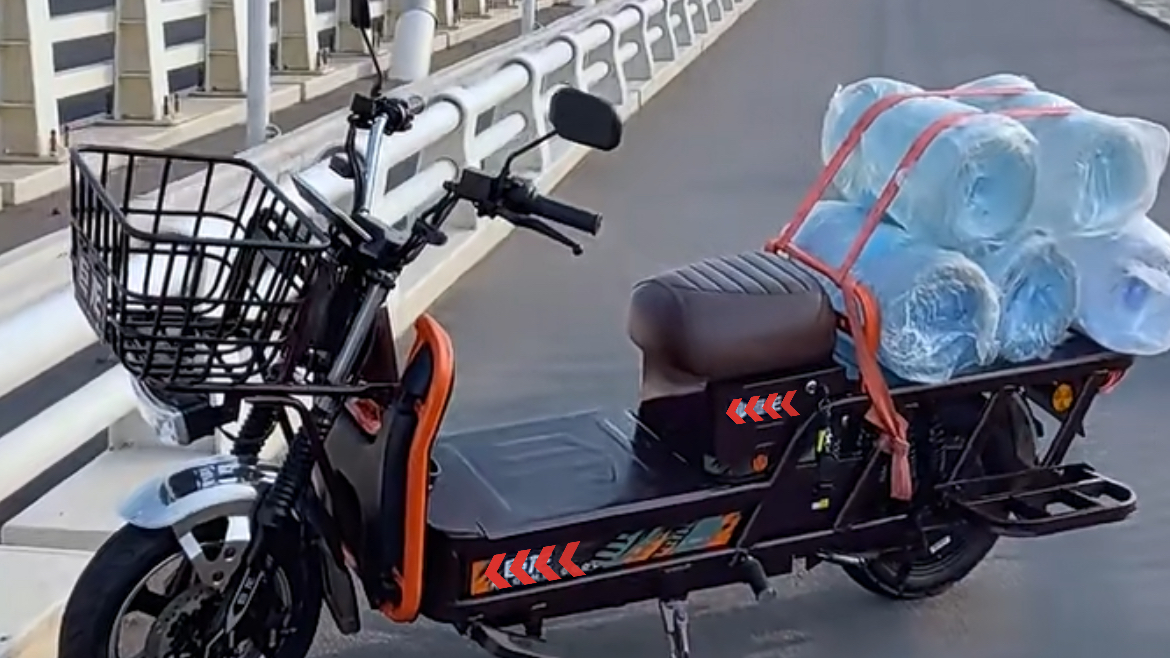 Heavy load commercial delivery electric scooter, large storage capacity two wheel electric vehicle for daily goods transport, suitable for small business wholesale export